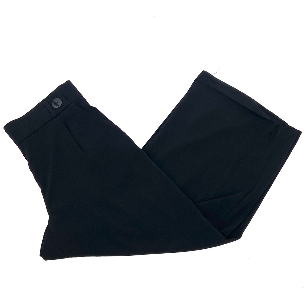 ZARA trf collection Black Wide Leg No Seam Button Waist Size Large